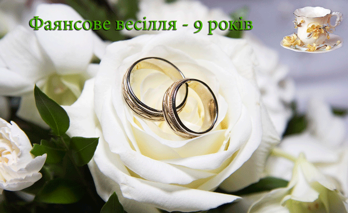 Привітання на Фаянсове весілля - 9 років